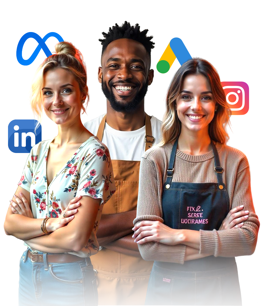 Empreendedores usando redes sociais